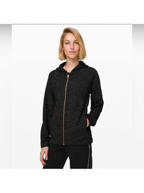 Lululemon Pave New Ways Full Zip Hoodie Black/White Sz S
